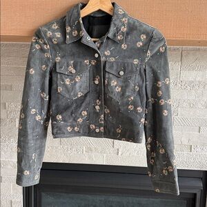 All Saints Women’s Fraise Suede crop jacket cropped